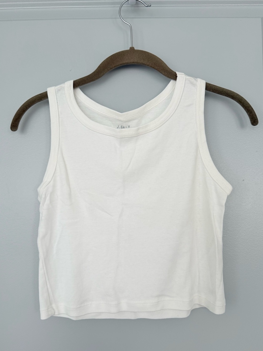 Brandy Melville White Ribbed Crop Tank